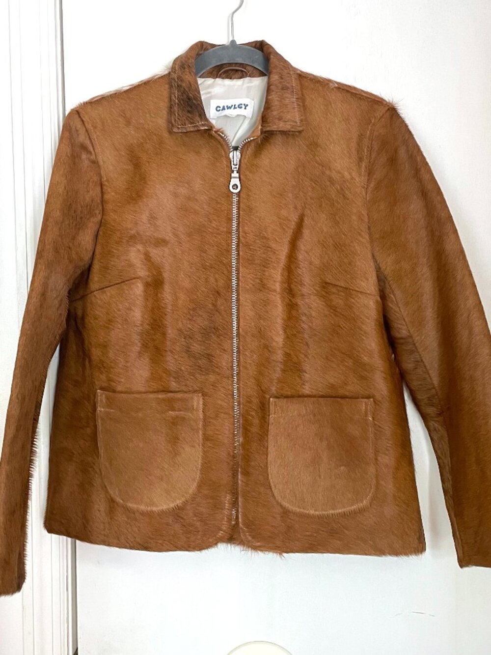 NWOT RARE Cawley Lillie Jacket in Tan Cow Print Leather Size XS